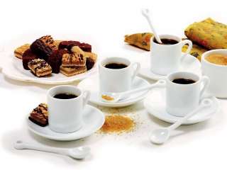   Porcelain 12 pc. Demitasse Set Cup Saucer Spoon coffee tea  