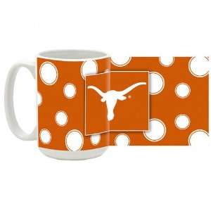  Texas Longhorns Polka Dot 11 oz Ceramic Mug Sports 