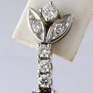50 CT Amethyst Diamond Ladies Earrings 14k White Gold  