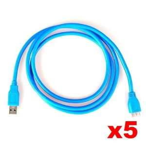   5x USB 3.0 Type A plug to Micro B plug Cable 1m For Hard Disk Drive