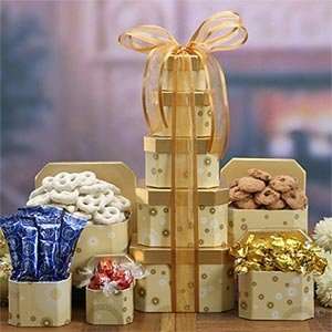  Gold Holiday Tower, 5 Piece Tower 
