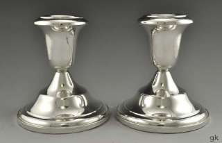 Pair Sterling Candlestick Holders Hunt Silver Company  