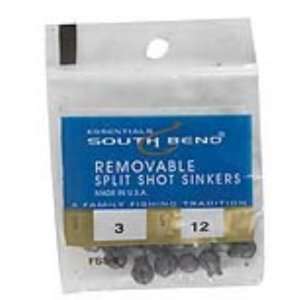  South Bend Removable Split Shot Sinker (Black, 3) Sports 
