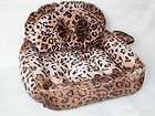puppy doggie cat dog bed mat house soft warm leopard line LONG COUCH 