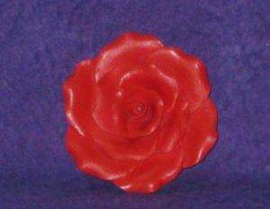 ROSE, RED 3 INCH, GUM PASTE, EDIBLE FLOWERS.  