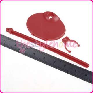 clips red plastic clothes stand waist held for barbie dolls