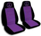 SET OF CAR SEAT COVERS BLK LIGHT PINK W/PEACE SYMBOL