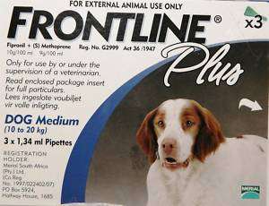 Frontline Plus For Dogs 23 44lbs 3 Month Supply Genuine  