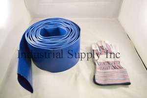  100ft Water Discharge Hose w/o Fittings w/Striped Leather Gloves (FS