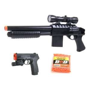 Spring M0688A Tactical Shotgun and PX4 Laser Pistol Combo Airsoft Gun 