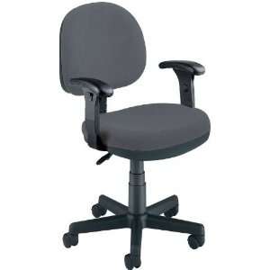   Lite Use Computer Task Chair with Arms and Drafting Kit   Dark Gray