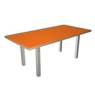  Dining Table   Orange Tangerine with Silver Frame 