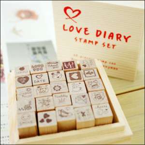 LOVE Funnyman Diary Deco Stamp Set(25EA) + Wood Box  
