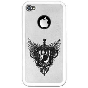 iPhone 4 or 4S Clear Case White POWMIA Angel Winged Shield 