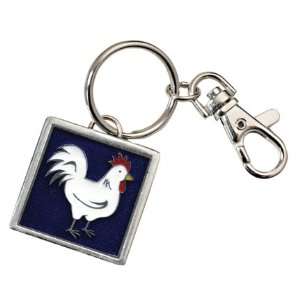  White Chicken Metal Key Chain