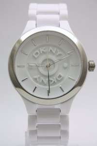 New DKNY Women Logo Pure White Acrylic Oversize Watch NY8192  