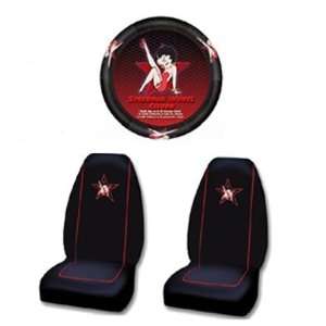   Bucket Seat Cover and Steering Wheel Covver   Betty Boop Star Leg Up