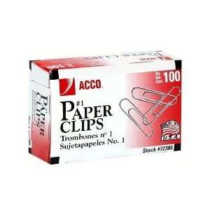 Acco Paper Clips Reg. 100ct In 10
