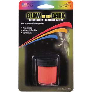 Palmer Glow In The Dark Fluorescent Paint 1/2 Oz Orange 