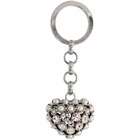 Sabrina Silver Puffed Heart Key Chain, Key Ring, Key Holder, Key Tag 