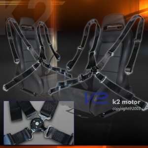  2x 4 Point Camlock Racing Seat Belt Belts Harness Black 