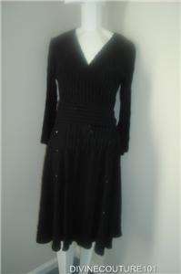 NEW CHETTA B BLACK SEQUINS GORGEOUS DRESS SZ 10  