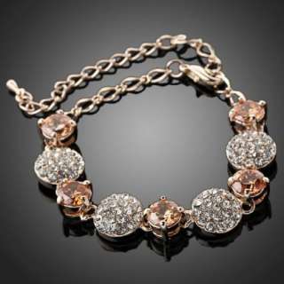   Rhinestone Bracelet Swarovski Crystal 18k Rose Gold Plated  