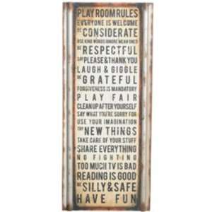  Wall Plaque Playroom Rules Case Pack 6