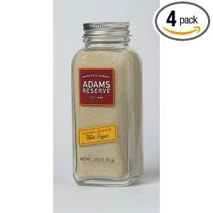 Adams Extracts White Pepper, Ground, 2.43 Ounce Glass Jars (Pack of 4 