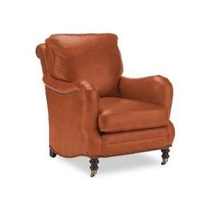Williams Sonoma Home Drew Chair, Tuscan Leather, Persimmon  
