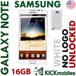 NEW SAMSUNG Galaxy NOTE 16GB WHITE FACTORY UNLOCKED No Network Logos 