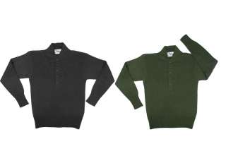 Military GI Style 5 Button Acrylic Pullover Sweater  