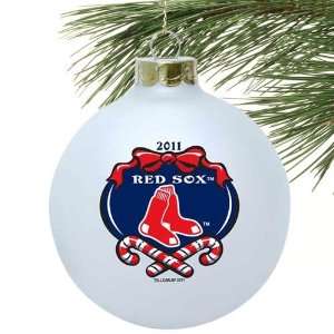  Boston Red Sox 2011 White Glass Ornament Sports 