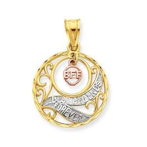  14k Gold Tri color Best Friends Forever Pendant Jewelry