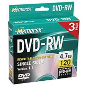  Memorex 4.7GB DVD RW Media (3 Pack) Electronics