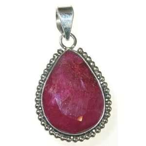  Indian Ruby and Sterling Silver Pendant