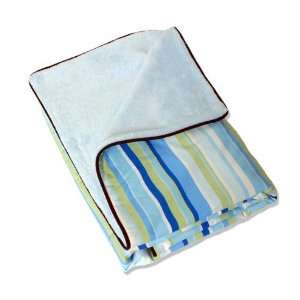    Classic Collection Blue Stripe Piped Blanket 