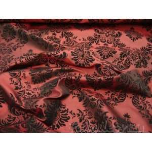   Taffeta Black Flocking Damask Fabric Per Yard Arts, Crafts & Sewing