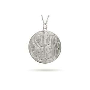  Sterling Silver Large Monogram Tag Pendant Jewelry