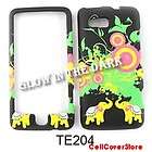   Phone Case Cover For HTC Mobile G2 Vision Blaze Two Elephants on Black