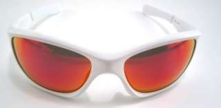 New Oakley Sunglasses Pit Bull Asian Matte White OO Red Irid Polarized 