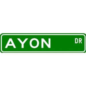  AYON Street Sign ~ Personalized Family Lastname Sign 