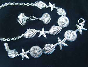   Oceanside Necklace/Bracelet/Earring Shells Starfish 19 inch  
