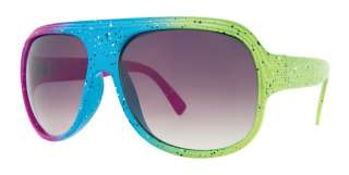   Aviator Blue Green Yellow Purple Orange Pink Thick Frame Sunglasses