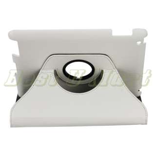   360Â° White Rotating Magnetic Leather Case Smart Cover Swivel Stand