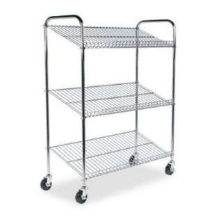 Mayline CTT2 Three shelf wire tote cart for mail totes mln90225, 43 1 
