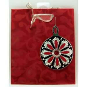  Hallmark Christmas XGB9788 Small Ornament On Red Gift Bag 