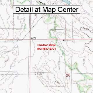 USGS Topographic Quadrangle Map   Chadron West, Nebraska (Folded 