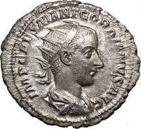GORDIAN III 238AD Silver Ancient Roman Coin Sacrificing  