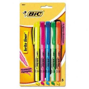  Brite Liner® Highlighter, Five Color Set (BICBLP51WASST 